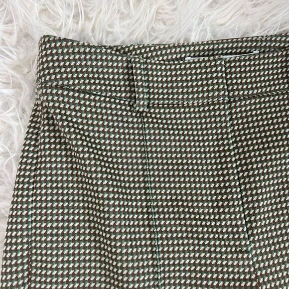 Veronica Beard Size 4 Gani Cropped Jacquard Flared Jersey Knit Pants Green NWOT - Picture 11 of 11